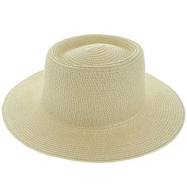 Flat Top Fedora Straw Hat