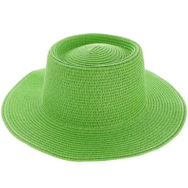 Flat Top Fedora Straw Hat