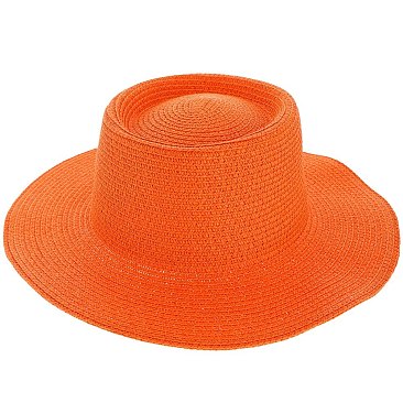 Flat Top Fedora Straw Hat