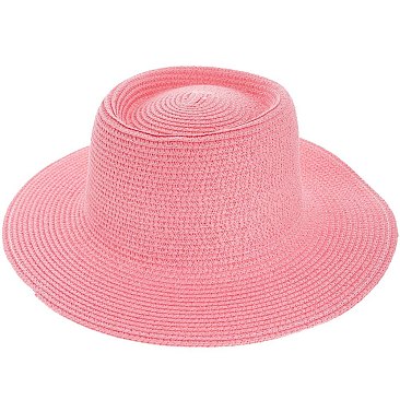 Flat Top Fedora Straw Hat