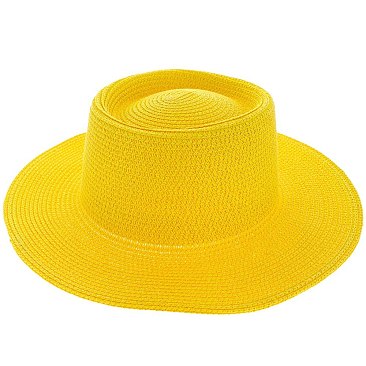 Flat Top Fedora Straw Hat