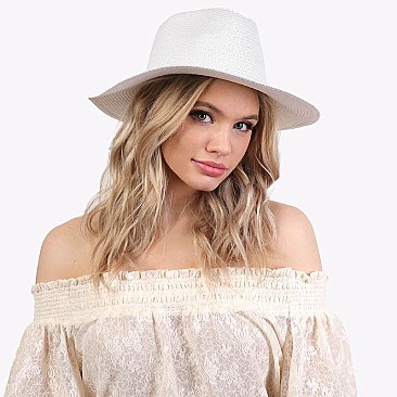 Floppy Brim Straw Panama Fedora Hat