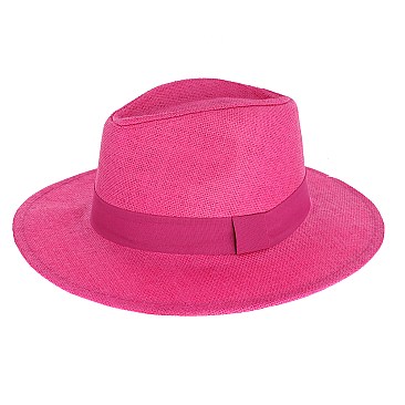 Summer Fashion Color Fedora Straw Hat with Belt