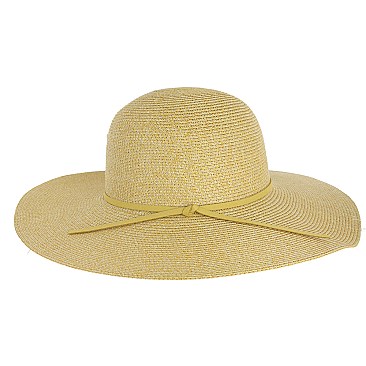 CLASSIC FLOPPY WIDE BRIM PAPER SUMMER HAT WITH BELT