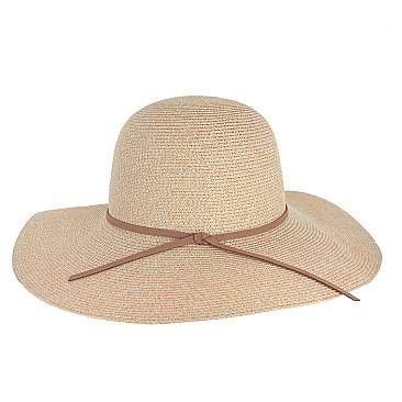 CLASSIC FLOPPY WIDE BRIM PAPER SUMMER HAT WITH BELT