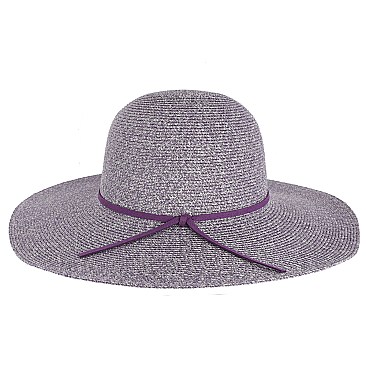 CLASSIC FLOPPY WIDE BRIM PAPER SUMMER HAT WITH BELT