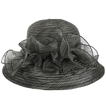 CLASSIC DRESSY PAPER SUMMER HAT WITH RUFFLES