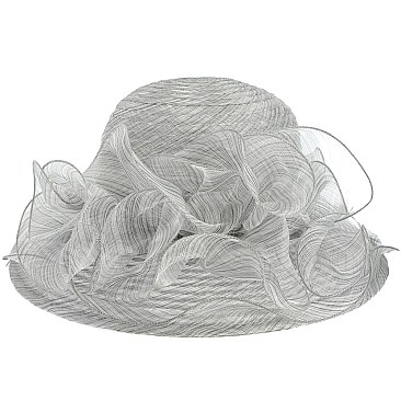 CLASSIC DRESSY PAPER SUMMER HAT WITH RUFFLES