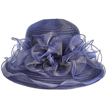 CLASSIC DRESSY PAPER SUMMER HAT WITH RUFFLES