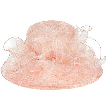 CLASSIC DRESSY PAPER SUMMER HAT WITH RUFFLES