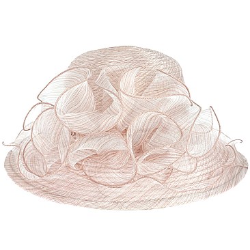 CLASSIC DRESSY PAPER SUMMER HAT WITH RUFFLES