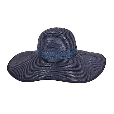 Summer Large Floppy Paper Braid Sun Hat With Bow
