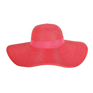 Summer Large Floppy Paper Braid Sun Hat With Bow