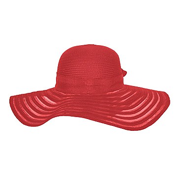 Summer Red Fashionable Spring Hat With Large Back Bow Tie SLHTP671