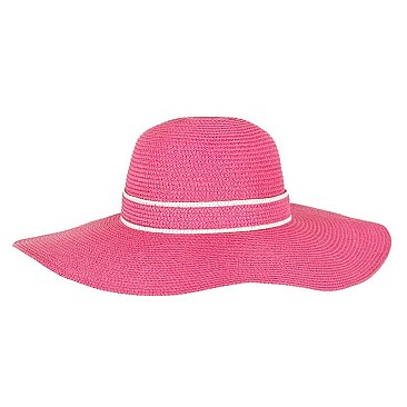 Summer Large Floppy Paper Braid Sun Hat With 2 Tone Bow SLHtp673