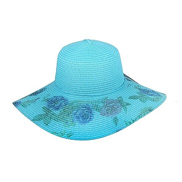 Trendy Turquoise Cute Spring Hat With Roses