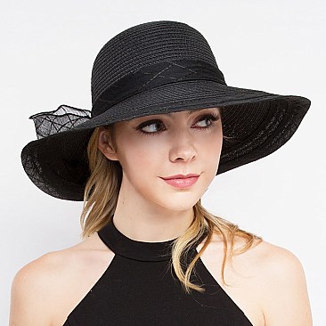 Trendy Braid Hat With Bow On Back