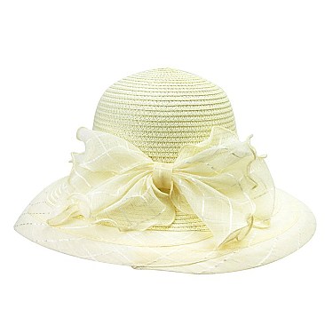 Trendy Braid Hat With Bow On Back