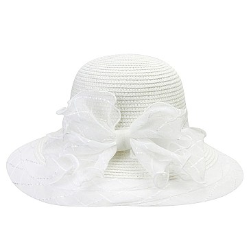 Trendy Braid Hat With Bow On Back