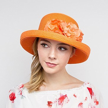 Summer Braid Hat W/flowers On Side