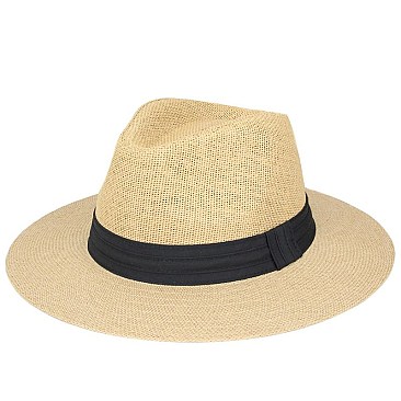 STRAW WOVEN JUNGLE FEDORA HAT