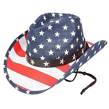 STARS AND STRIPES PATRIOTIC USA COWBOY HAT