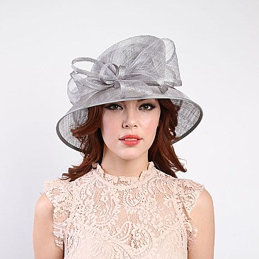 Sinamay HAT Small Size Brim Elegant Bow Decor MEZ2049