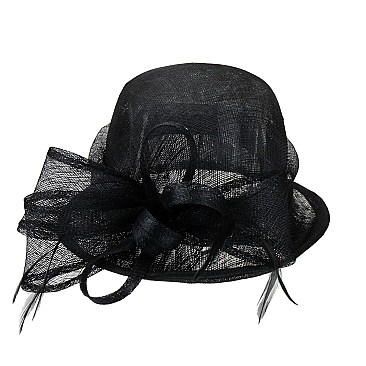 Sinamay HAT Small Size Brim Elegant Bow Decor