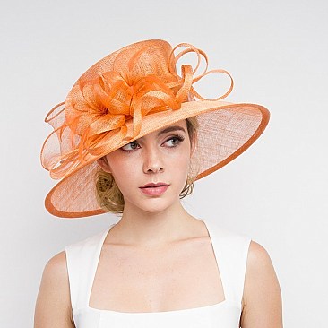 SINAMAY BRIM HAT W/LOOPY CTR SLHTS2136
