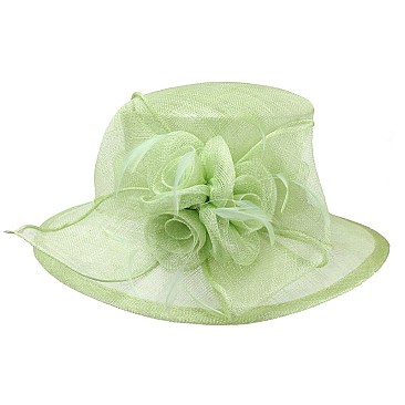 SINAMAY DERBY HAT 3 ROSE MEDIUM