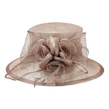 SINAMAY DERBY HAT 3 ROSE MEDIUM