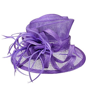 SINAMAY HAT SMALL BRIM FEATHER LOOP  SLHTS2181