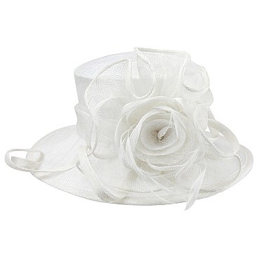 SINAMAY PEONY CENTERED MEDIUM BRIM HAT