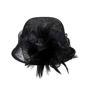 SINAMAY BRIM LOOP TEA HAT