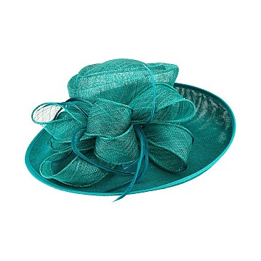 DERBY BOW FEATHER FLAX W SINAMAY