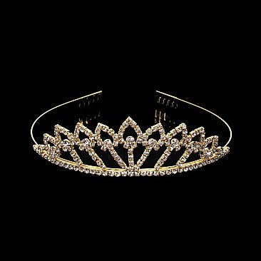 Elegant Medium Rhinestone Tiara SLHTY4627