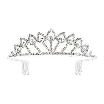 Elegant Medium Rhinestone Tiara SLHTY4627