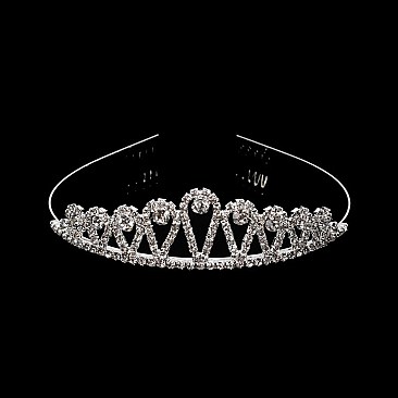 Elegant Medium Rhinestone Tiara SLHTY4628