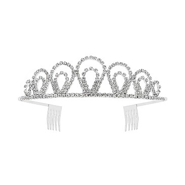 Elegant Medium Rhinestone Tiara SLHTY4633