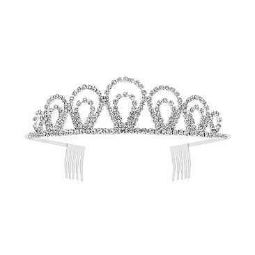 Elegant Medium Rhinestone Tiara SLHTY4633