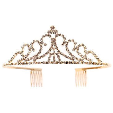 ELEGANT WAVY DESIGNED RHINESTONE TIARA SLHTY8734