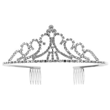 ELEGANT WAVY DESIGNED RHINESTONE TIARA SLHTY8734