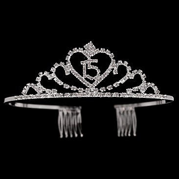 ELEGANT 15 QUINCENERA RHINESTONE TIARA SLHTY8737