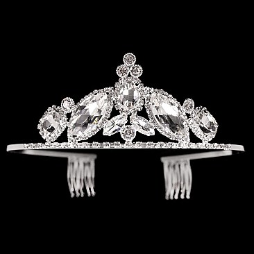 SPLENDID LARGE STONE RHINESTONE TIARA SLHTY8748