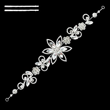 STYLISH FLORAL RHINESTONE HEADPIECE SLHWH2175