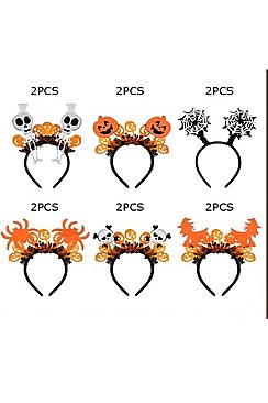 PACK OF 12 TRENDY ASSORTED DESIGN HALLOWEEN THEME HEADBAND