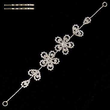 RHINESTONE FLOWER BENDABLE WIRE HEADBAND SLHWM1985