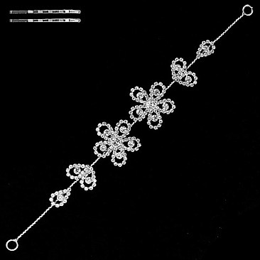 RHINESTONE FLOWER BENDABLE WIRE HEADBAND SLHWM1985