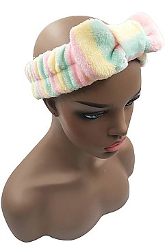 PACK OF 12 ASSORTED COLOR TRENDY SHOWER HEADWRAP