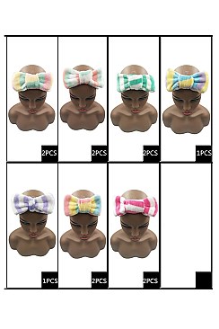 PACK OF 12 ASSORTED COLOR TRENDY SHOWER HEADWRAP